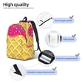 thumbnail image 4 of Bixox Red Ice Cream Printing Canvas Backpack Lightweight Casual Travel Backpack School Backpack Fits 15.6 Inch Notebook, 4 of 5