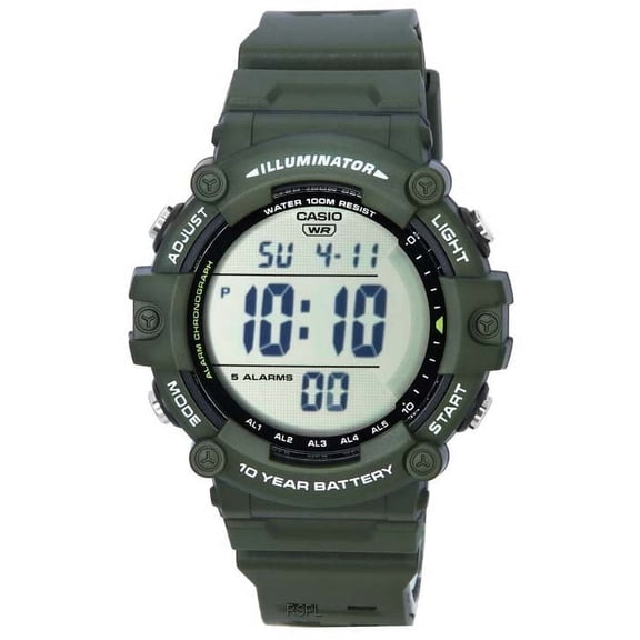 Casio Men's 18 mm Standard Digital Quartz Resin Buckle Wristwatch, Black, AE-1500WHX-3A AE1500WHX-3