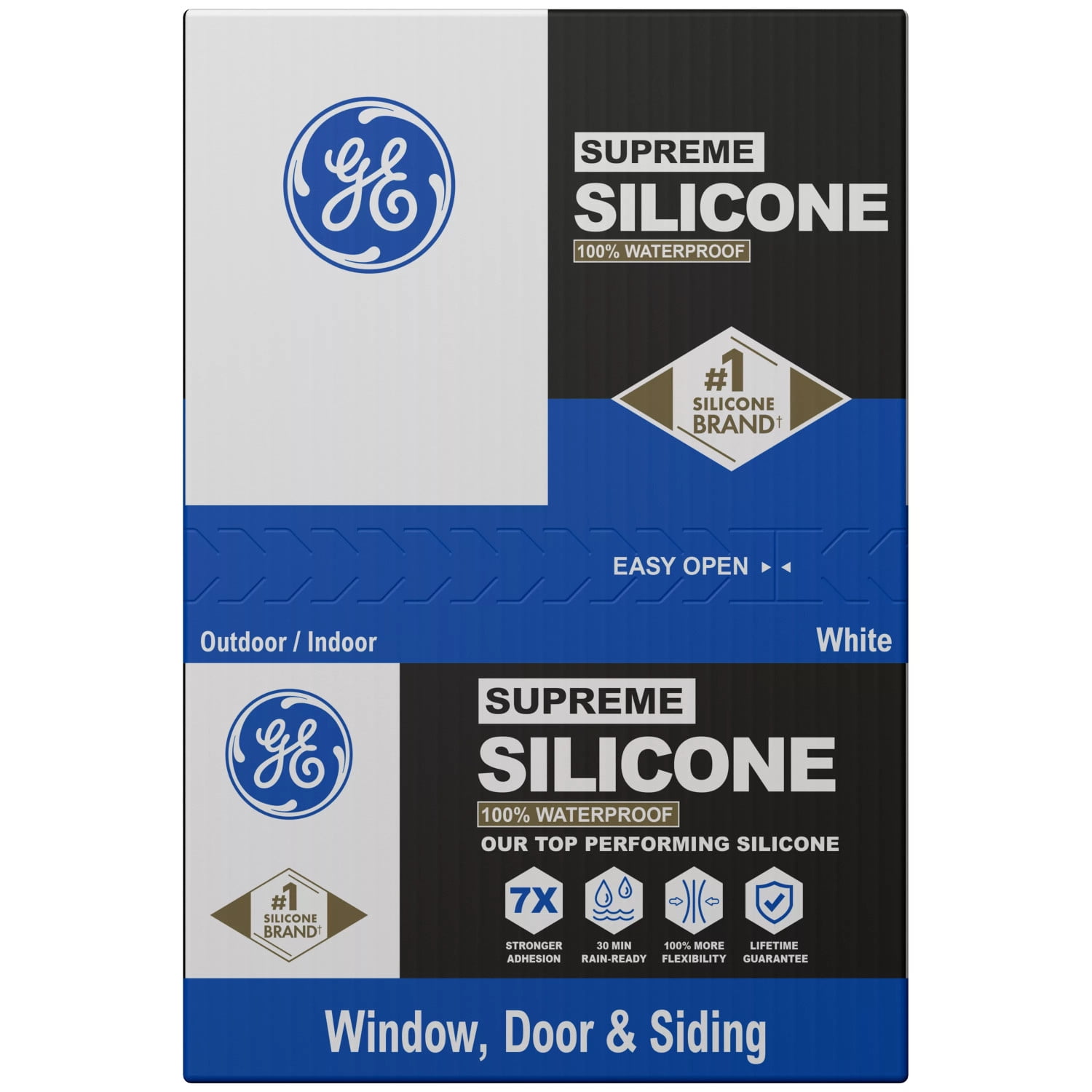 (4 pack) GE Supreme Silicone Window & Door Sealant, Pack of 1, White 10.1 fl oz Cartridge