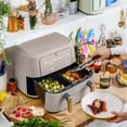 thumbnail image 3 of Beautiful 9 Qt TriZone Dual Basket Air Fryer, EverGood™ Ceramic Nonstick Coating, Porcini Taupe by Drew Barrymore, 3 of 12