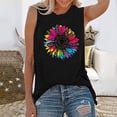 thumbnail image 2 of Womens Tops Dressy Casual,Womens Crew Neck Tank Tops Summer Sunflower Print Top Graphic Tees Casual Cami Shirts Blouses, 2 of 6