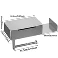 thumbnail image 3 of Cevemin 304 Stainless Steel Toilet Paper Holder with Shelf and Lockable Storage Compartment - Drill-Free Adhesive or Screw Mount for Bathroom Toilet Paper Organizer, 3 of 6