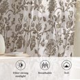 thumbnail image 6 of Farmhouse Brown Sheer Curtains 63 Inch Length, Light Filtering Voile Curtain Panel, Vintage Flower Leaf Botanical Plant Rod Pocket Drapes Window Treatments for Living Room Bedroom 52"x63", 6 of 9
