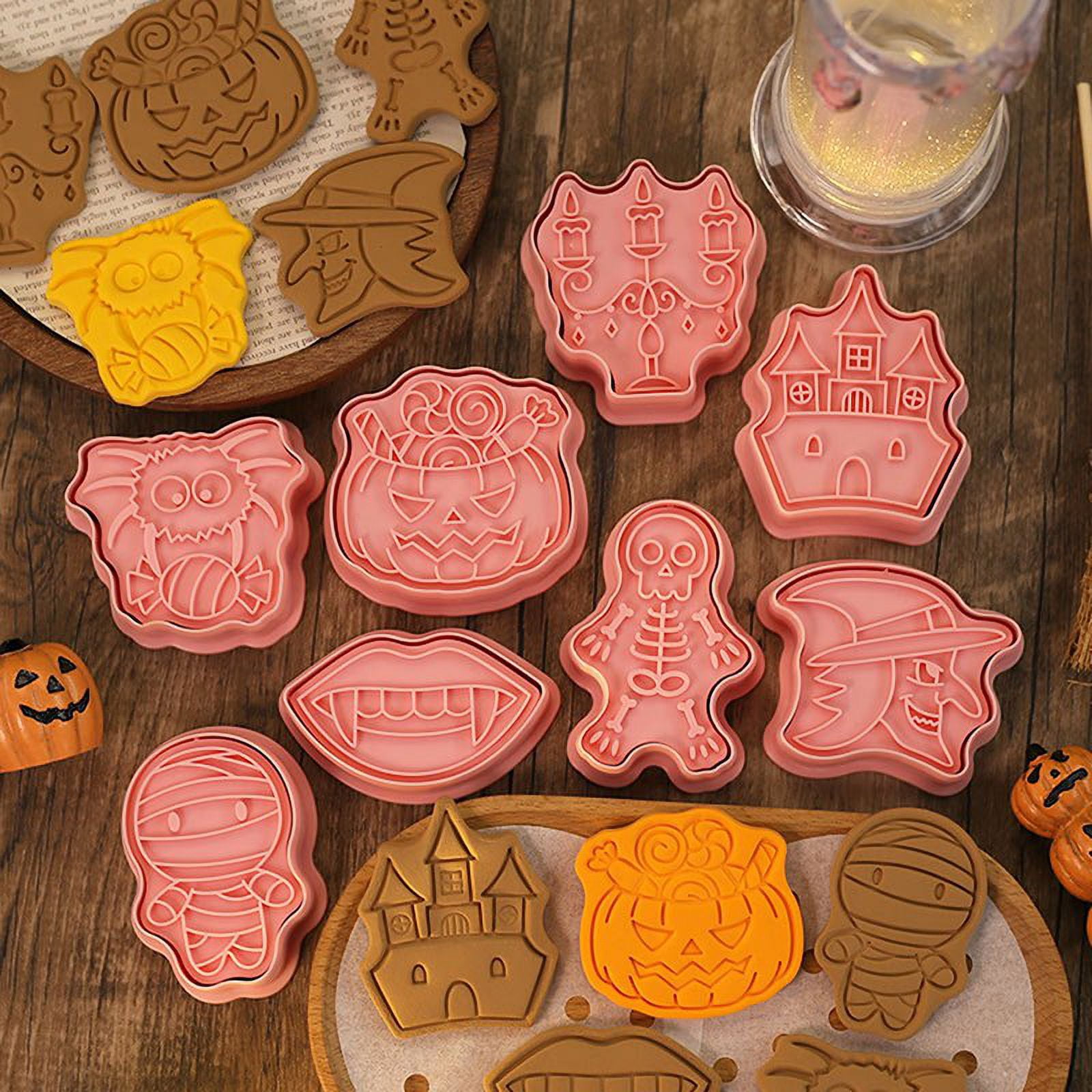 12 Emporte-pièces Métal Halloween - Formes Fantôme, Citrouille, Chauve-souris, Araignée... - Acier Inoxydable, Pour Biscuits, Pâte à Modeler - 2