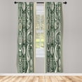 thumbnail image 3 of Ambesonne Boho Curtains 2 Panel Set, Simple Neutral Ethnic Botany, Pair of - 28" x 95", Pale Khaki and Laurel Green, 3 of 4