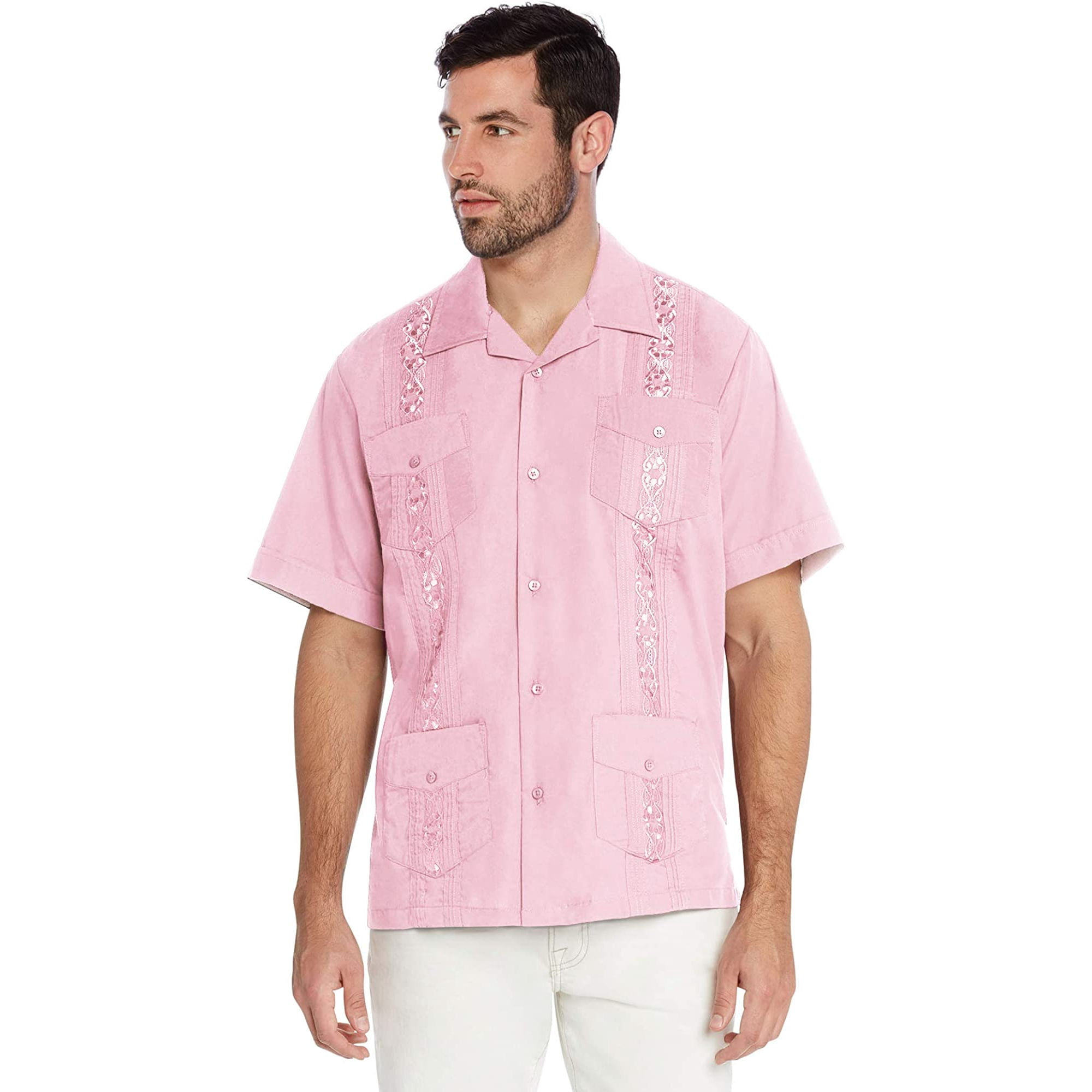 Vkwear Mens Guayabera Cuban Beach Wedding Casual Short Sleeve Dress Shirt Walmart Canada Vkwear Mens Guayabera Cuban Beach Wedding Casual Short Sleeve Dress Shirt Walmart Canada