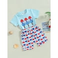 thumbnail image 4 of Aojekbee Independence Day Baby Boys Outfits Summer Popsicle Print Short Sleeve T-shirt and Casual Elastic Shorts Set, 4 of 10
