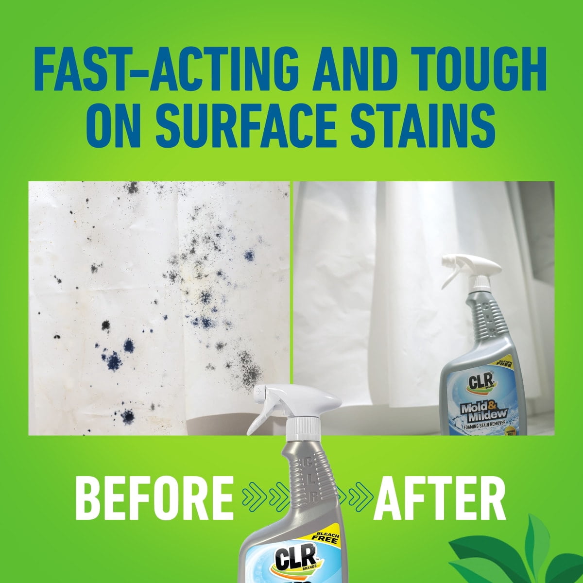 CLR Mold & Mildew Foaming Stain Remover Spray, Bleach-Free Fragrance Free Cleaner, 32 fl oz