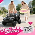 thumbnail image 2 of iRerts 2 Seater Ride on Cars, 24V Ride on Toys for Big Kids Boys Girls Ages 2-6, Kids Cars Electric Ride on Vehicles with Remote Control, Bluetooth, MP3/USB Ports, 4 Wheels Shock Suspension, Black, 2 of 10