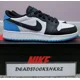 thumbnail image 1 of N I-K-E A i r-Jor-dan 1 Retro Low OG GS Black Dark Powder Blue UNC CZ0858 104 GS Sizes, 1 of 6