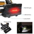 thumbnail image 5 of Lámpara frontal impermeable de alto lumen, 8 LED, 8 modos, con luz roja, linterna frontal ligera ajustable con Cable USB para acampar, 5 of 5