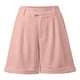 thumbnail image 4 of MKLEKYY Pantalones Cortos de Vestir de Cintura Alta para Mujer con Pliegues, Bolsillos Laterales y Espalda Elástica, Cómodos, Transpirables, Informales, para Viajar, Verano, Primavera y Otoño., 4 of 4