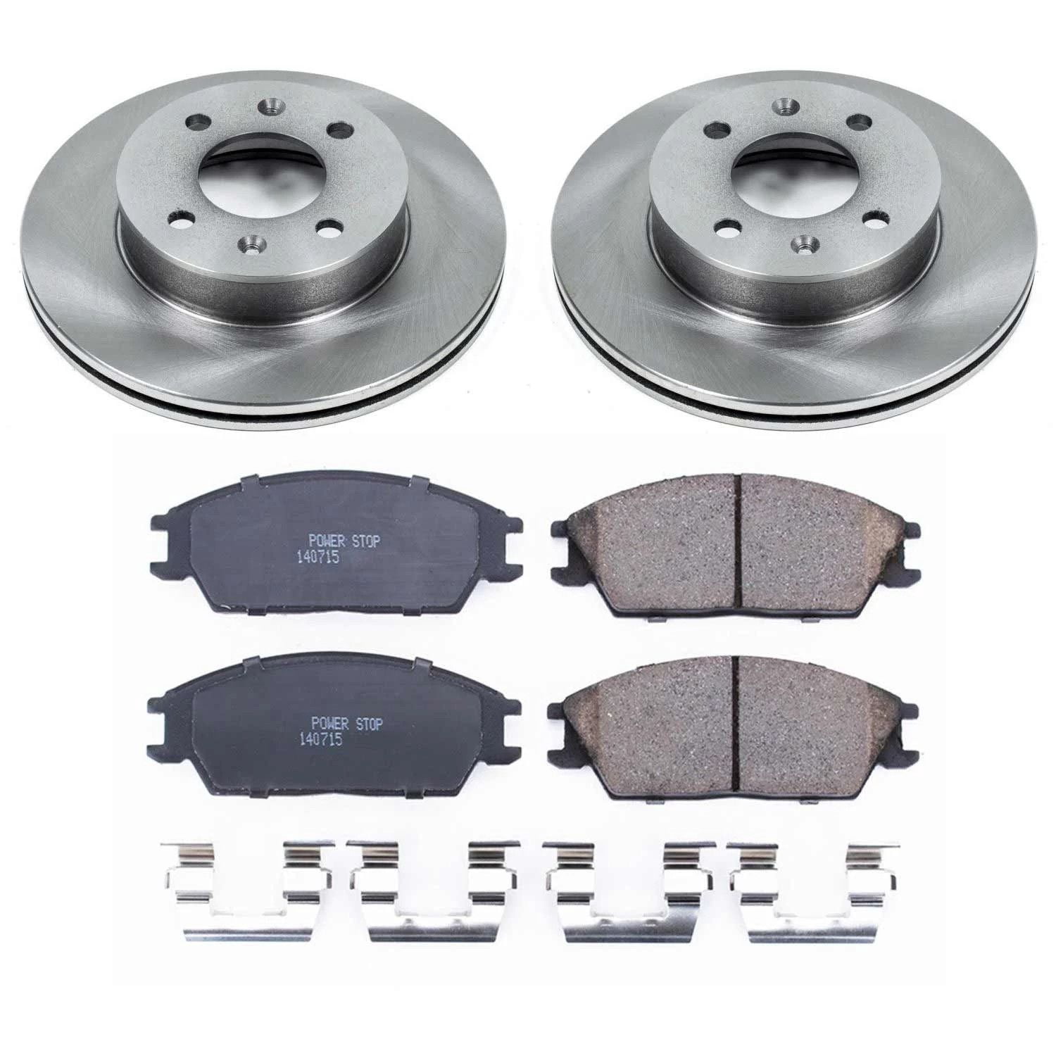 Power Stop Front Stock Replacement Brake Pad and Rotor Kit KOE4909 Fits 2005 Hyundai Accent