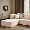 thumbnail image 6 of YINIX 140"Corduroy Sectional Sofa for Living Room, Comfy Cloud Couch with Movable Ottomans, Beige, 6 of 8