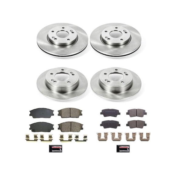 Front and Rear Brake Pad and Rotor Kit - Compatible with 2020 - 2024 Kia Soul Naturally Aspirated 2021 2022 2023
