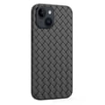 thumbnail image 1 of Lojalitet Compatible with iP14 6.1 ，Woven &Leather Texture Designing Phone Case, TPU Material，Ultra Thin case,black, 1 of 5