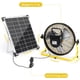 thumbnail image 4 of Fanspex Ventilador de piso solar recargable de 12" y 14" para exteriores, ventilador con batería de 15600 mAh con panel solar de 20 W alimentado para patio, cenador, camping, inclinación de 360° (fluj, 4 of 5