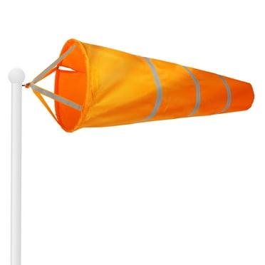 30 Inch Heavy Duty Wind Sock - Orange Reflective Belt For Airport, Farm, Park, Outdoor Wind Direction