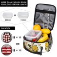 thumbnail image 3 of YFYANG Réutilisable Adulte / Enfants Portable Lunch Sac, Vintage Yellow Floral Pattern Mains Libres Poignée Isolation / Sac Froid pour l'École, le Travail, les Pique-Niques, Voyage, 3 of 6