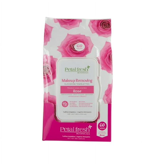 Petal Fresh Makeup Removing Towelettes Toning /Balancing Rose