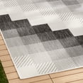 thumbnail image 3 of NICOLE MILLER NEW YORK Patio Country Ombre Chevron Indoor Outdoor Area Rug, UV Fade Resistant, Low Pile, Black/Cream, 6'6"x9'2", 3 of 10