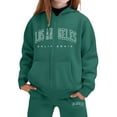 thumbnail image 3 of Tiijoy Teen Girls Fleece Sweatsuit Los Angeles Print Zip Up Hoodie Joggers Set, Sizes 13-14, 3 of 3