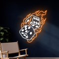 thumbnail image 2 of Handmadetneonsign Dice On Fire Neon Sign, Flaming Poker Led Light, Burning Slot Game Neon Light, 2 of 5