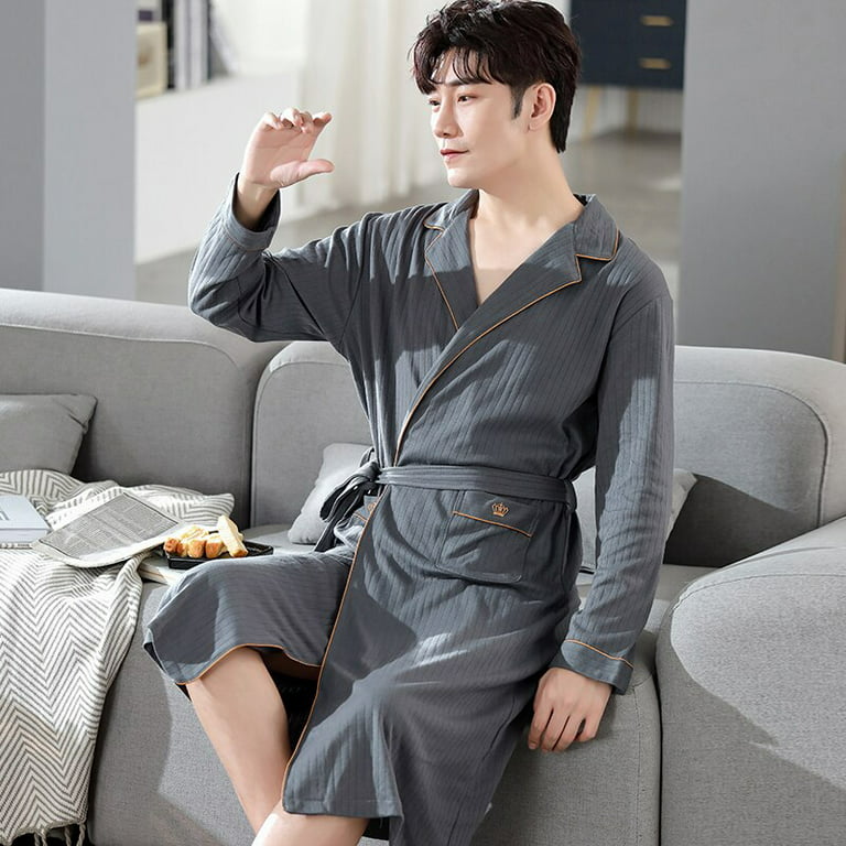 New Luxury Mens Sleeprobe Silk Robes Male Pajamas For Man Section