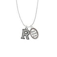 thumbnail image 2 of Delight Jewelry Black Nickeltone Crystal Initial - R - Beaded Border - Best Mom Ever Charm Necklace, 2 of 4