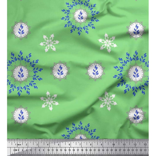 Soimoi Polyester Crepe Fabric Berries & Damask Decorative Print Fabric by The Yard 52 Inch Wide