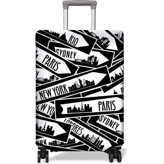 Travel Luggage Cover Suitcase Protector Fits 18-32 Inch Wheel Covers PatternedTravel Related Items Flower Luggage Protector Elastic L