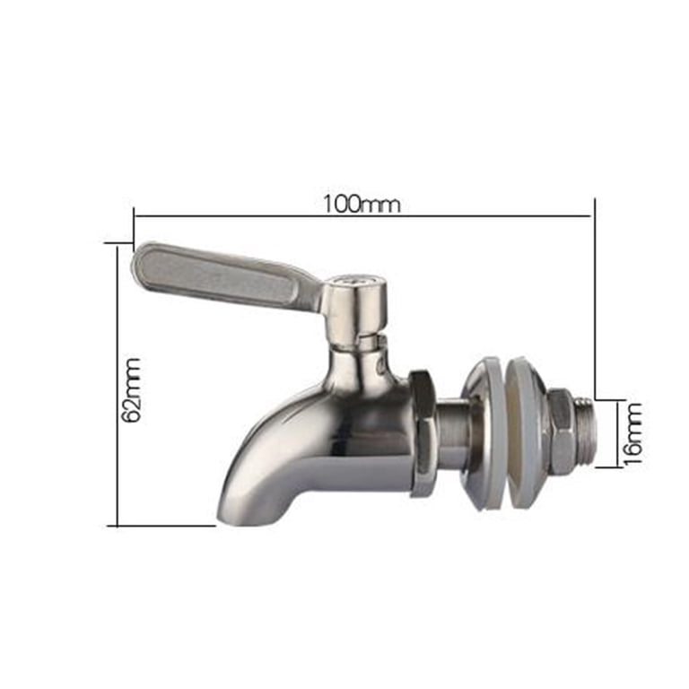 304 Stainless Steel Spigot Faucet Tap, Beverage Dispenser Replacement for Water Wine Barrel, 12mm, 1-Pack
