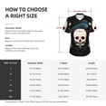 thumbnail image 4 of Women's V Neck T Shirts Casual Short Sleeve Tops Blouse, Black Raven Skull Moth Moon, 4 of 6