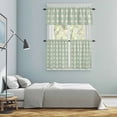 thumbnail image 6 of Green Love Heart Kitchen Curtains Valances and Tiers Set of 3 Pastoral Watercolor Cute Love Green Plaid Linen Tier Curtains and Valance with Rod Pocket for Small Windows, 27.5"x36", 6 of 9