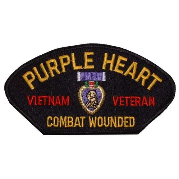 Purple Heart Vietnam Veteran Hat Patch 2 3/4" x 5 1/4"