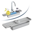 thumbnail image 4 of Alfombrilla de bandeja de recepción de goteo con manija de grifo | Protector de encimera de fregadero de cocina de silicona | Pendiente de 5° Secado rápido Drenante automático | Plegable, 4 of 7