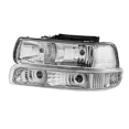 thumbnail image 2 of MOSTPLUS Headlights Chrome for 99-02 Chevy Silverado 1500 00-06 Tahoe w/ Bumper Lights, 2 of 9