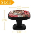 thumbnail image 4 of 4 Pcs Cabinet Handle Drawer Pulls Rose and Leopard Knobs with Screws Square Furniture Office Cabinet Knob Decoration, 4 of 7