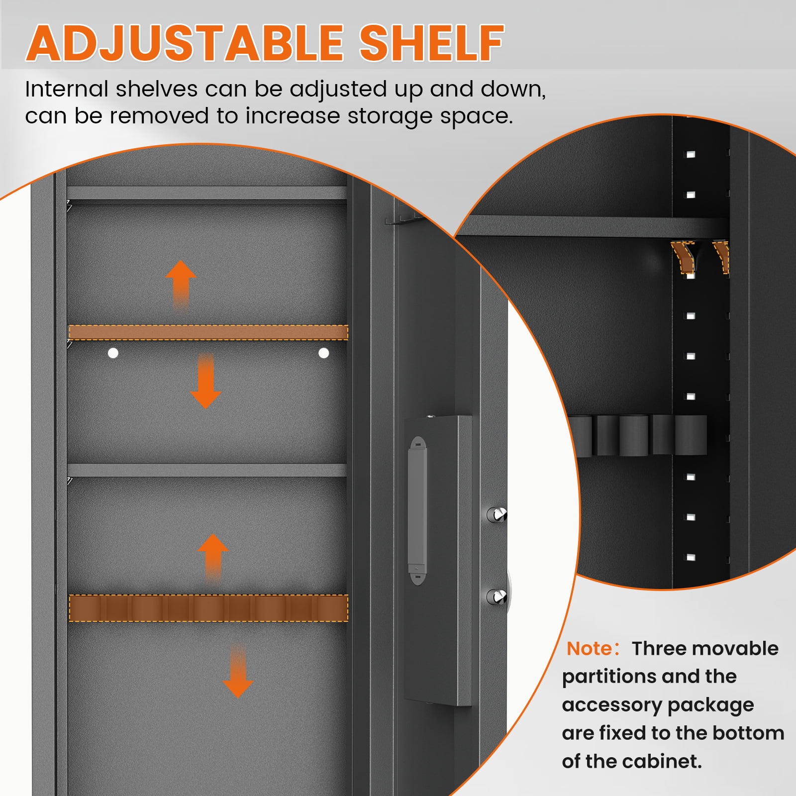 53.15" Wall Safe Between The Studs, Biometric Fingerprint Hidden Safe With Dual Alarm System And Silent Mode, Wall Gun Safe With 3 Adjustable Shelves And Magnetic Slot(fingerprint)