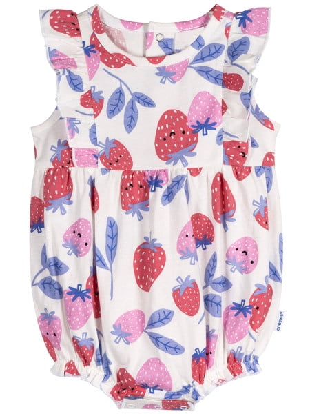 Onesies Brand Baby Girl Ruffle Sleeve Rompers, 3-Pack, Sizes, 0/3 Months - 24 Months