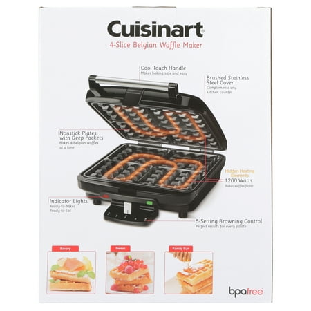 Cuisinart - 4-Slice Belgian Waffle Maker - Stainless Steel