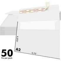 Bright White A2 Invitation Envelopes 4 3/8 x 5 3/4, Small 4X5 Inch Self Seal Envelopes, 50 per Pack for Cards