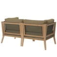 thumbnail image 3 of Modway Clearwater Outdoor Patio Teak Wood Loveseat in Gray Light Brown, 3 of 8