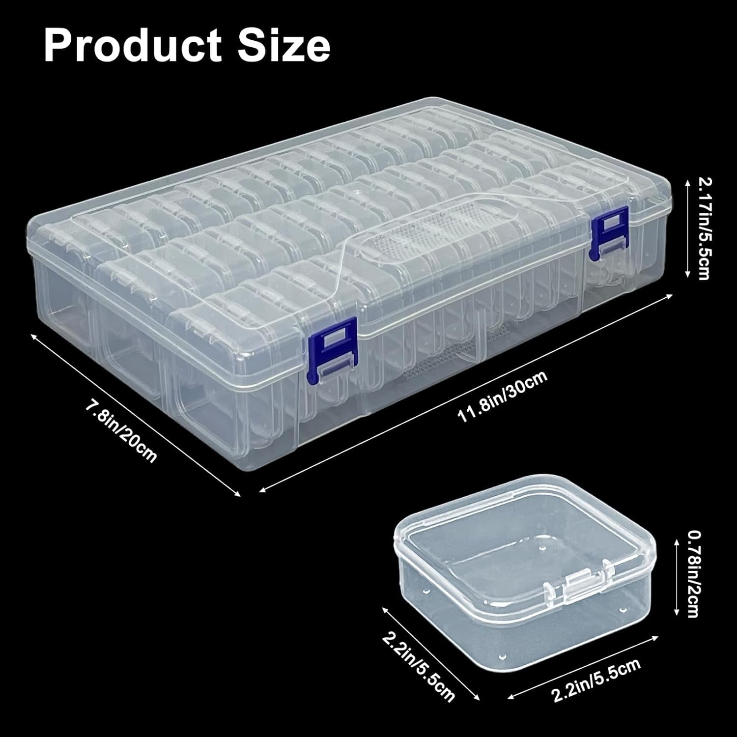 ABPETE Bead Organizer Box, Clear Plastic Storage Containers with Hinged Lids for Jewelry Making, Crafts, Beads, Small Parts Organization, Mini Craft Supply Cases(45 Pack)