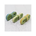 thumbnail image 4 of INSPIRE CHIC Flat Fuzzy Shoelaces Colored Shoe Laces Soft Wide Fluffy Shoestrings 2 Pairs Green Orange 120cm/47.24", 4 of 5