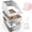 Silver gray, variant on Stainless Steel Sifting Litter Box for Pine Pellet Litter, XXL Non-Clumping System with Lid for Large Cats, High-Sided, Anti-Leakage Design with Non-Stick Bottom, Dark Gray
