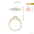 thumbnail image 4 of ANGARA Natural Princess-Cut Diamond Ring with Milgrain in 14K Rose Gold for Women (Size-5mm| Color-H| Clarity-SI2) | April Birthstone, Anniversary, Jewelry Gift for Women | Natural Diamond Ring, 4 of 8