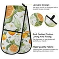 thumbnail image 2 of Yayeee Double Oven Mitt Kitchen Heat Resistant Baking 35" x7" Quilted Glove, Orange Watercolor Bees, 2 of 6