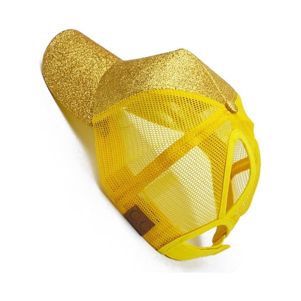 Sonducket Gorra de béisbol para mujer, cúpula a prueba de sol, Color sólido, a prueba de viento, transpirable, ajustable, repuesto de Sombreros Amarillo