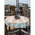 thumbnail image 2 of Outdoor Tablecloth with Umbrella Hole for Patio/Picnic/Party/Camping, Pink Flowers Crown Waterproof Table Cloth Round Cover Washable, Spring Floral Roses Romantic Elegant (Dia 54"), 2 of 8